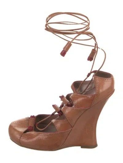 Pre-owned Tabitha Simmons Leather Pumps In Brown