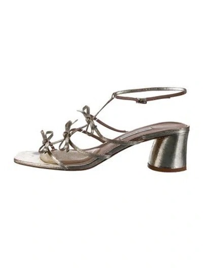 Pre-owned Tabitha Simmons Leather Sandals In Gold