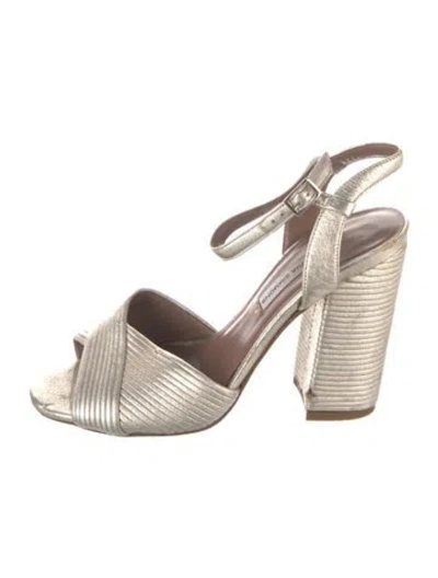 Pre-owned Tabitha Simmons Leather Sandals In Gold