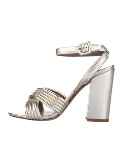 Pre-owned Tabitha Simmons Leather Sandals In Gold/metallic