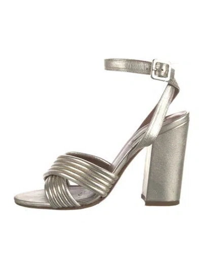 Pre-owned Tabitha Simmons Leather Sandals In Metallic/silver
