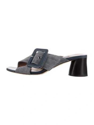 Pre-owned Tabitha Simmons Leather Slides In Blue