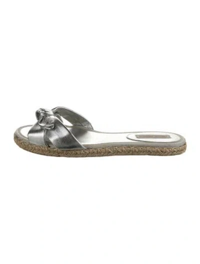 Pre-owned Tabitha Simmons Leather Slides In Silver