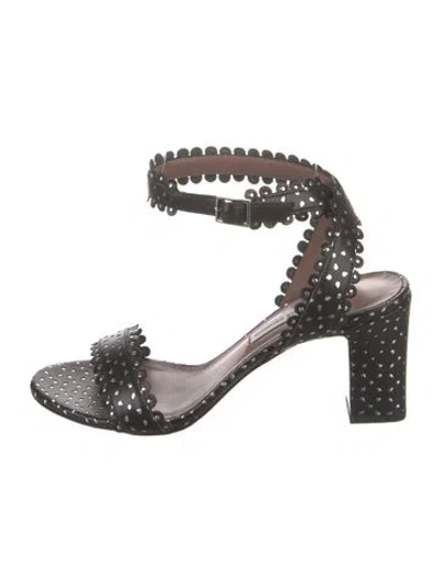 Pre-owned Tabitha Simmons Leather Studded Accents Sandals In Black