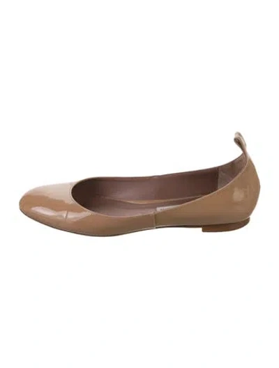 Pre-owned Tabitha Simmons Patent Leather Ballet Flats In Brown