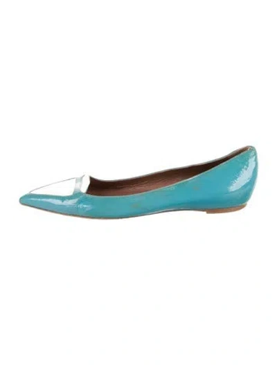 Pre-owned Tabitha Simmons Patent Leather Flats In Blue
