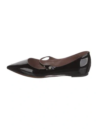Pre-owned Tabitha Simmons Patent Leather Mary Jane Flats In Black