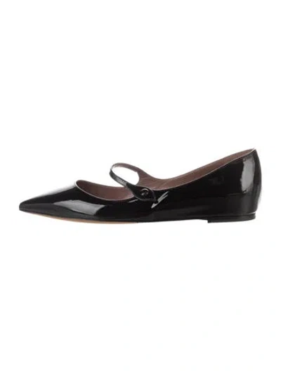 Pre-owned Tabitha Simmons Patent Leather Mary Jane Flats In Black