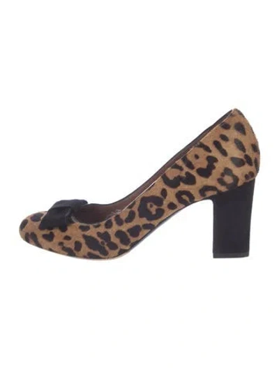 Pre-owned Tabitha Simmons Ponyhair Animal Print Pumps In Blue