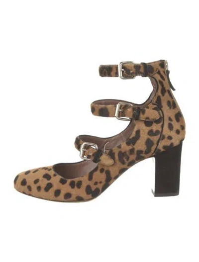 Pre-owned Tabitha Simmons Ponyhair Animal Print Pumps In Brown
