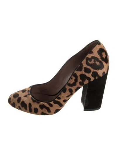 Pre-owned Tabitha Simmons Ponyhair Animal Print Pumps In Multi