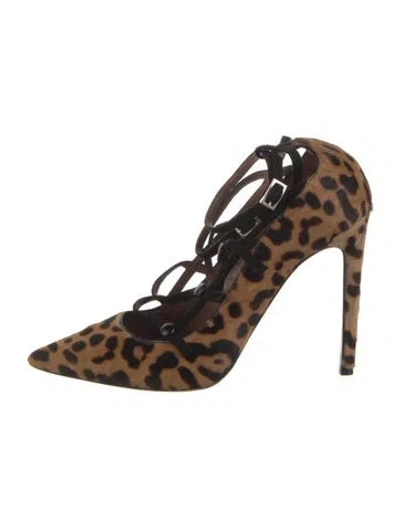 Pre-owned Tabitha Simmons Ponyhair Animal Print Pumps In Neutral