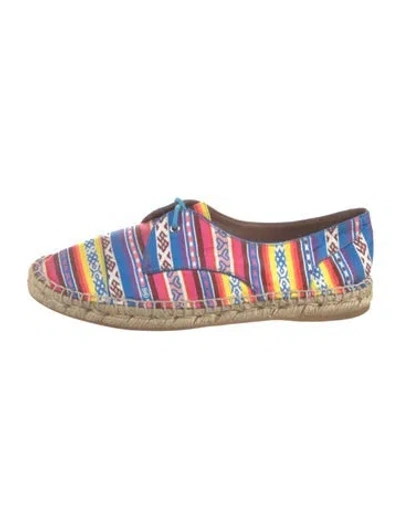 Pre-owned Tabitha Simmons Printed Braided Accents Espadrilles In Blue
