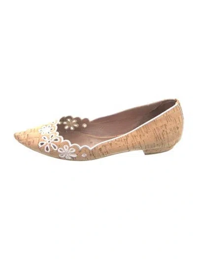Pre-owned Tabitha Simmons Printed Flats In Neutral