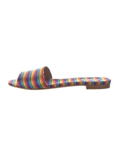 Pre-owned Tabitha Simmons Printed Slides In Multi