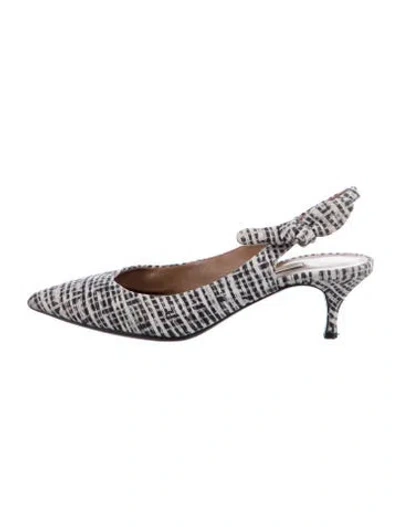 Pre-owned Tabitha Simmons Printed Slingback Pumps In Silver