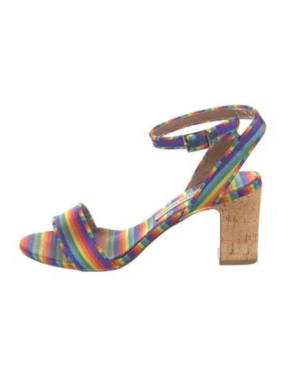 Pre-owned Tabitha Simmons Printed Slingback Sandals In Multi