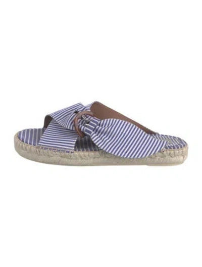 Pre-owned Tabitha Simmons Richie Canvas Slides In Blue