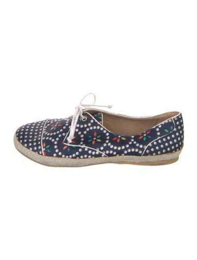 Pre-owned Tabitha Simmons Satin Printed Espadrilles In Blue