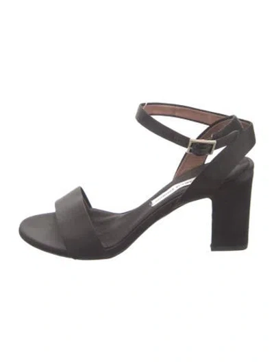Pre-owned Tabitha Simmons Satin Sandals In Black