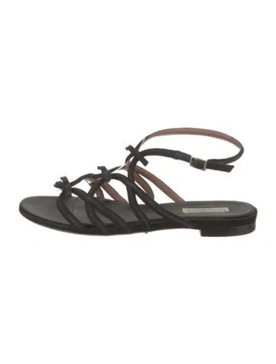 Pre-owned Tabitha Simmons Satin Sandals In Black