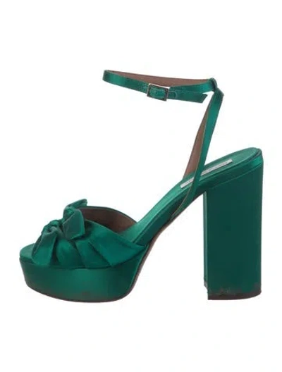 Pre-owned Tabitha Simmons Satin Sandals In Green