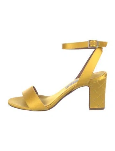 Pre-owned Tabitha Simmons Satin Sandals In Yellow