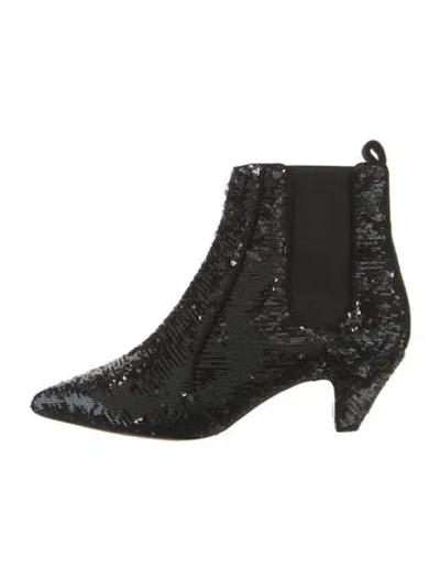 Pre-owned Tabitha Simmons Sequins Chelsea Boots In Black
