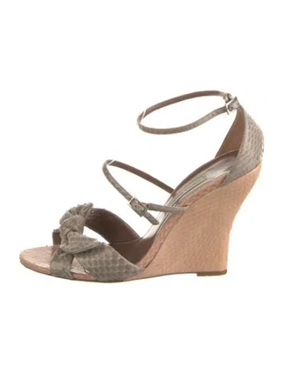 Pre-owned Tabitha Simmons Snakeskin Animal Print Sandals In Pink