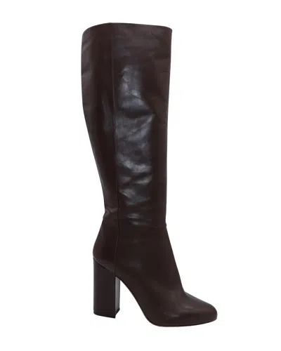 Pre-owned Tabitha Simmons Sophie Knee High Boots In Brown Calfskin Leather In Black