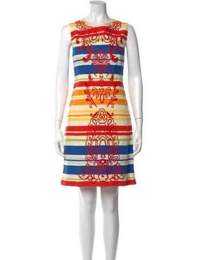 Pre-owned Tabitha Simmons Striped Mini Dress In Red