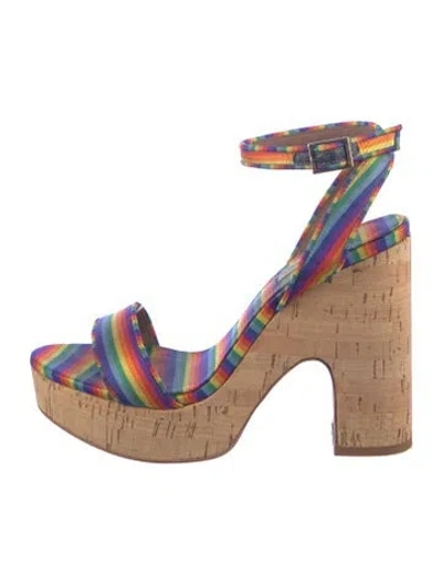 Pre-owned Tabitha Simmons Striped Sandals In Multi