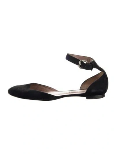 Pre-owned Tabitha Simmons Suede Ballet Flats In Black