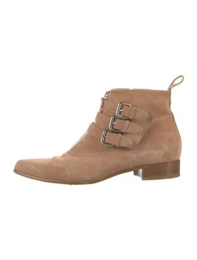 Pre-owned Tabitha Simmons Suede Boots In Neutrals