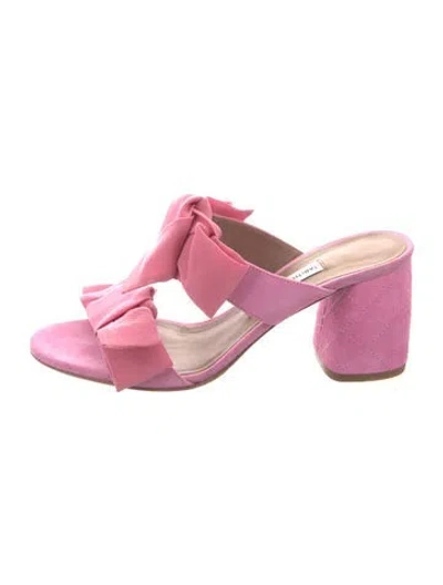 Pre-owned Tabitha Simmons Suede Bow Accents Sandals In Pink