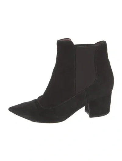 Pre-owned Tabitha Simmons Suede Chelsea Boots In Black