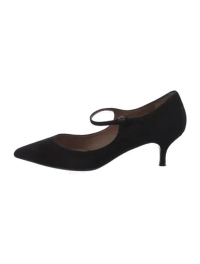 Pre-owned Tabitha Simmons Suede Crystal Embellishments Pumps In Black