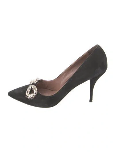 Pre-owned Tabitha Simmons Suede Crystal Embellishments Pumps In Multi