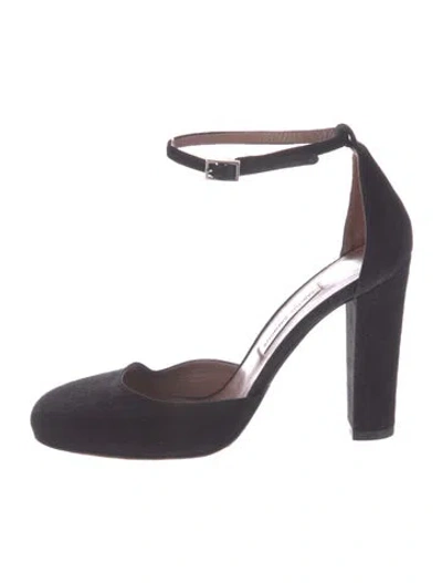 Pre-owned Tabitha Simmons Suede D'orsay Pumps In Black