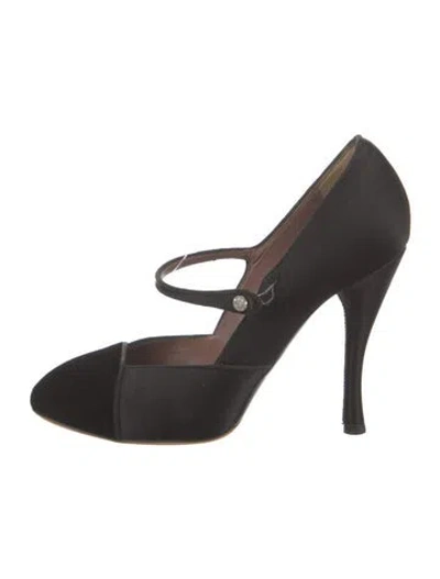 Pre-owned Tabitha Simmons Suede D'orsay Pumps In Black