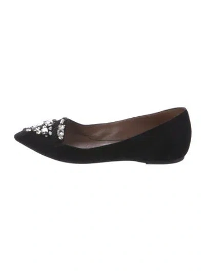 Pre-owned Tabitha Simmons Suede Flats In Black