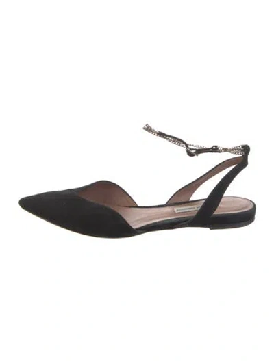 Pre-owned Tabitha Simmons Suede Flats In Black