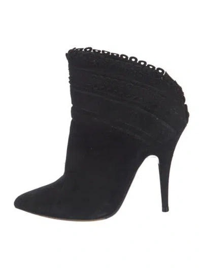 Pre-owned Tabitha Simmons Suede Lace Pattern Pumps In Black