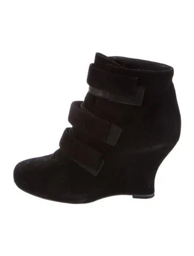 Pre-owned Tabitha Simmons Suede Lace-up Boots In Black