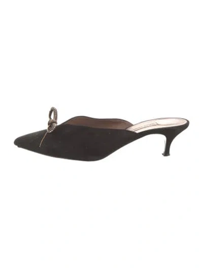 Pre-owned Tabitha Simmons Suede Mules In Black