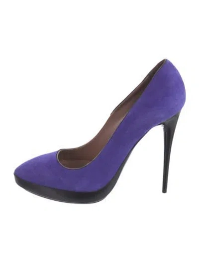 Pre-owned Tabitha Simmons Suede Pumps In Blue