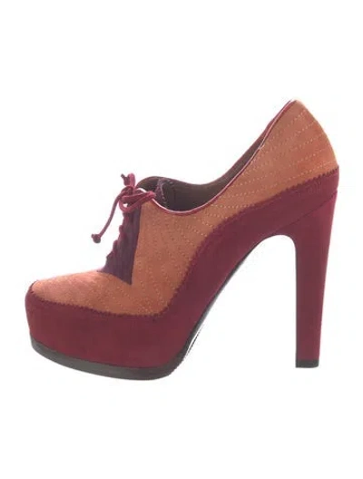 Pre-owned Tabitha Simmons Suede Pumps In Burgundy