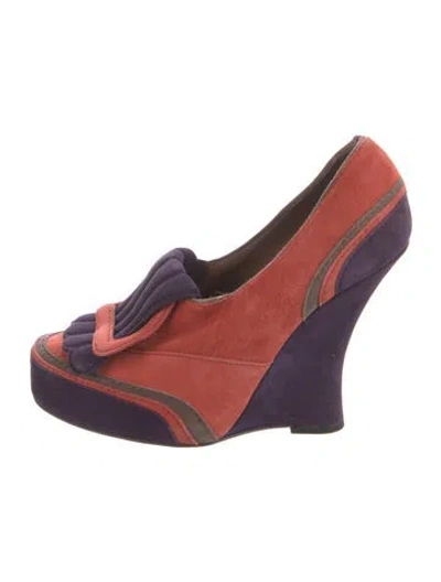 Pre-owned Tabitha Simmons Suede Pumps In Pink/purple