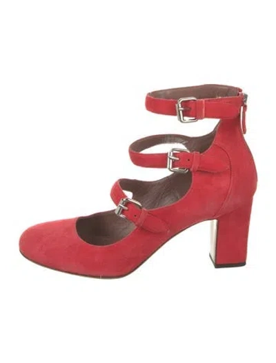 Pre-owned Tabitha Simmons Suede Pumps In Red