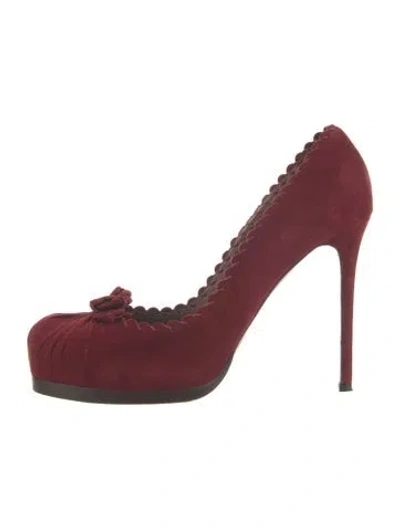 Pre-owned Tabitha Simmons Suede Pumps In Red